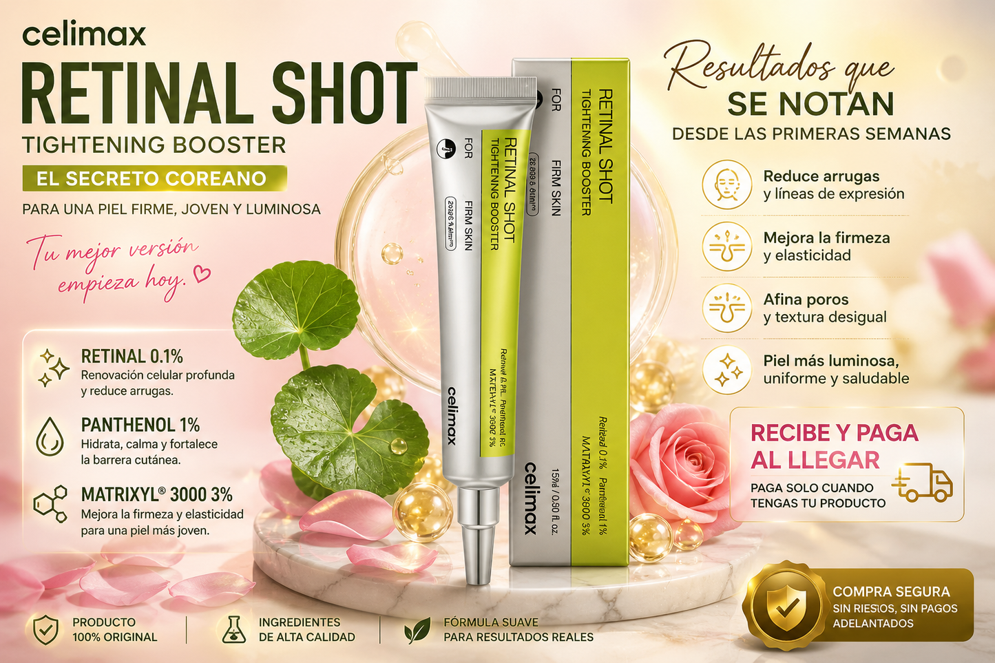 Celimax THE VITA-A Retinal Shot Tightening Booster — El secreto coreano para una piel 10 años más joven