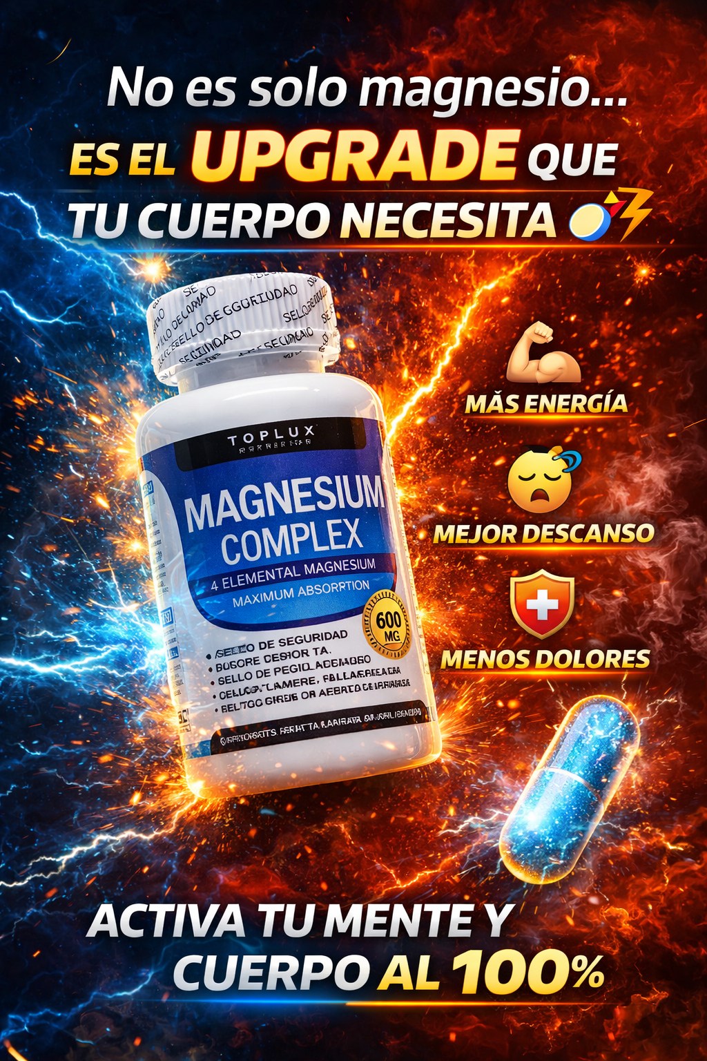 MAGNESIO COMPLEX 600MG – Energía, descanso y fuerza en una sola cápsula